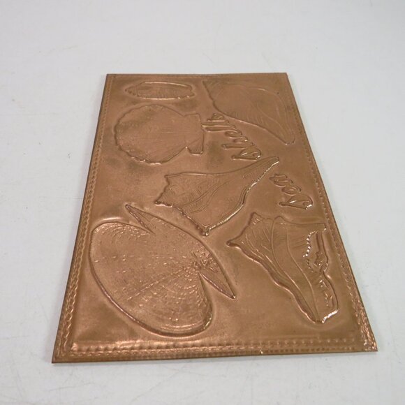 Kopper Kard Copper Postcard Sea shells Embossed Vintage - Picture 3 of 11